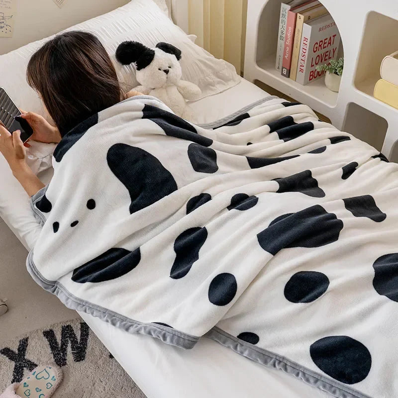 Warm Plush Blanket Comfortable 2024 New Winter Blanket Cartoon Four Season Flannel Soft Bed Cover Office Napping Blanket Lootquake LLC