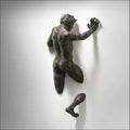 Imitation Copper Wall Decor Abstract Character Resin Rock Climbing Man Statue Sculpture Background Wall Art 3D Through Wall Lootquake LLC