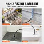 SucceBuy Drain Cleaning Cable Professional Sectional Drain Cleaner Cable Hollow Core Sewer Drain Auger Cable  Sink Floor Drain Lootquake LLC