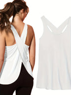 Women's Solid Wrap Back Sports Tank Top - SJB-DIAMOND ELITES