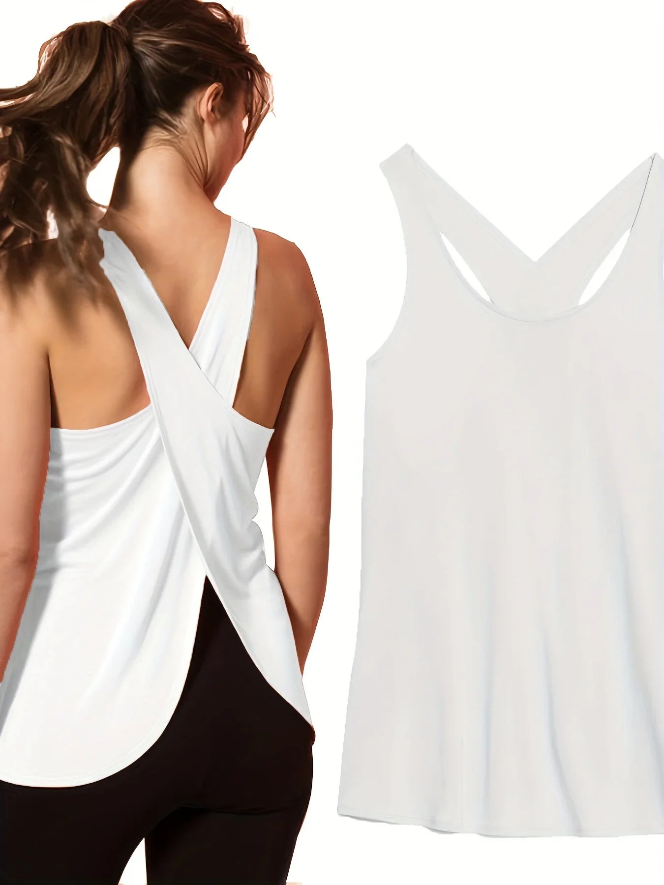 Women's Solid Wrap Back Sports Tank Top - SJB-DIAMOND ELITES