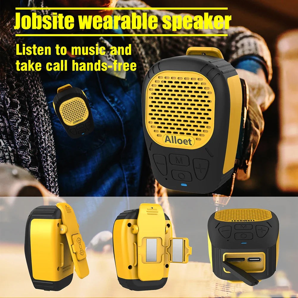 Wearable Bluetooth-Compatible5.3 Speaker with Strap Magnetic Clip-On Wireless Portable Speakers Small Speaker for Cycling/Hiking Lootquake LLC