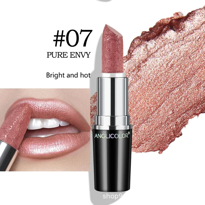 Fine Glitter Lipstick, Quicksand Gold Lipstick Non-sticky Non-fading Lipstick Pearlescent Long-lasting Silky Mermaid Lipstick Lootquake LLC