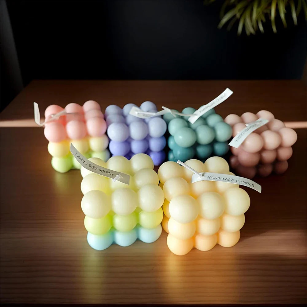 Bubble Candle Cube Fragrance Candles Handmade Scented Candle Soy Wax Candle Set for Home Decoration Wedding Party Birthday Lootquake LLC