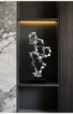 Abstract Art Sculpture Electroplating Transparent Resin Craft Model Modern Home Decor LivingRoom Office Desktop Statue Ornaments Lootquake LLC