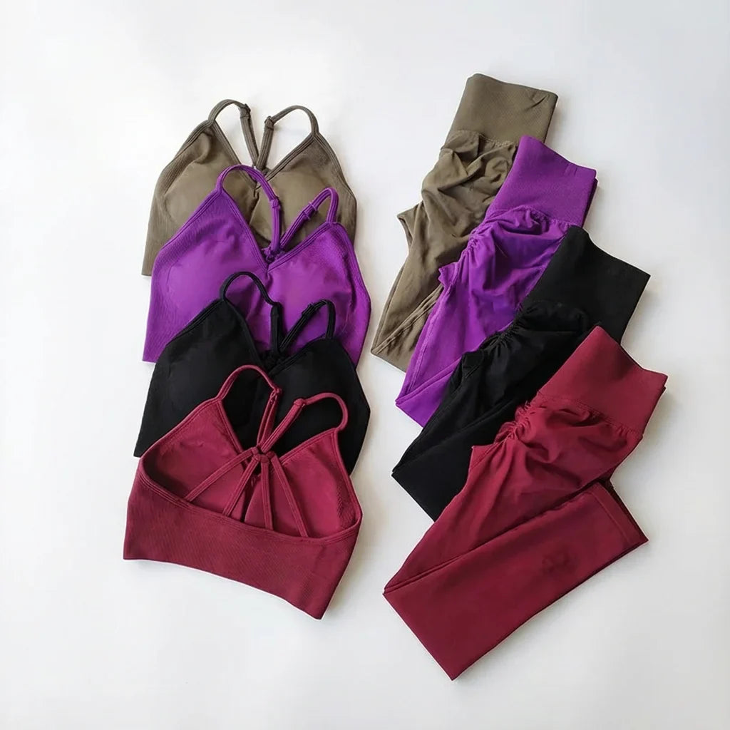 Women's Seamless High Waist Yoga Gym Set THRIXINE