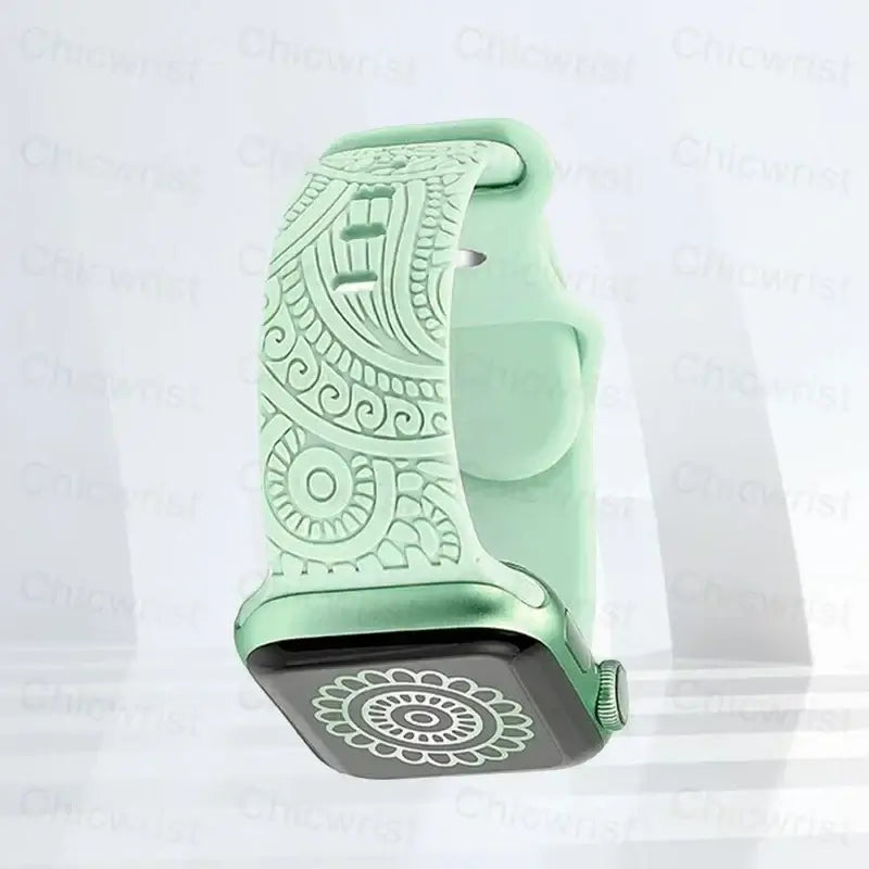 Apple Watch Silicone Strap - Stylish, Engraved Design - SJB-DIAMOND ELITES