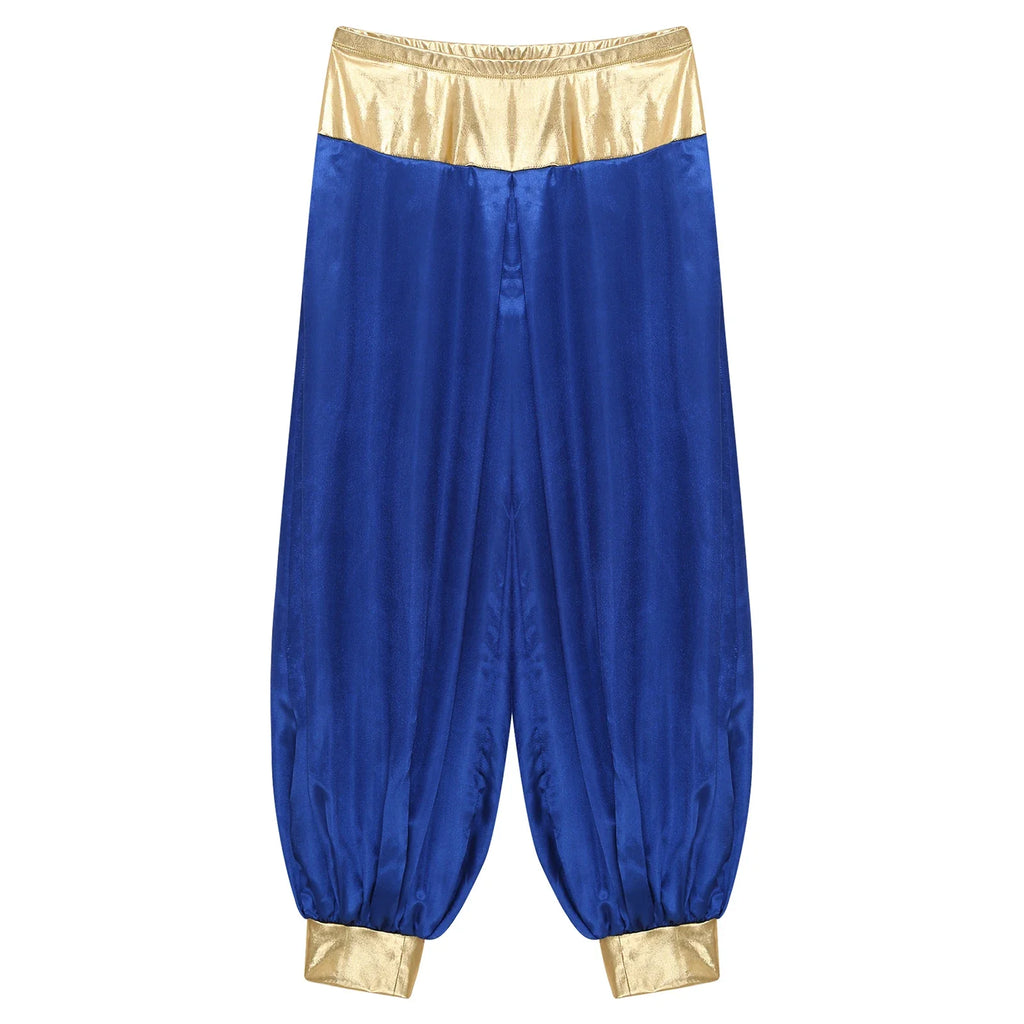 Halloween Men Arabian Indian Prince Cosplay Costume Stain Shiny Harem Trousers Arab Costume Carnival Dress Up Lantern Long Pants Lootquake LLC
