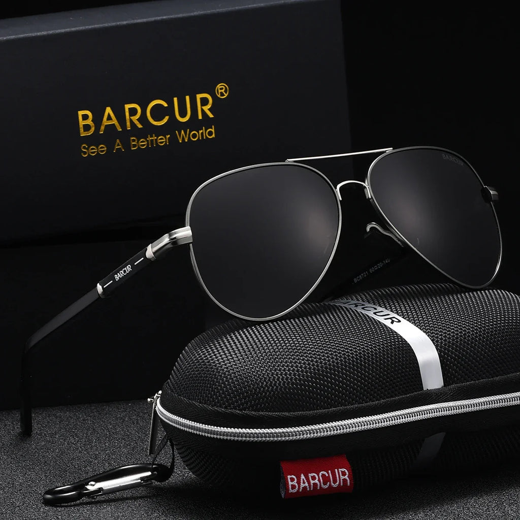 BARCUR Sunglasses Retro Chic Men Fashion Oversized Pilot Style Sunglasses with Mirrored TAC Lenses Durable Stainless Steel Frame for Hiking Outdoor Sports and Sun Protection for Summer Stevvex