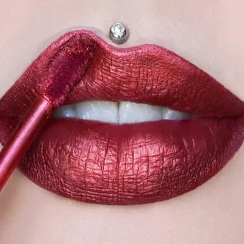Metallic No-stick Cup Lip Gloss Glitter Matte Moisturizing Waterproof Long Lasting Lip Glaze Liquid Lipstick Lip Makeup Cosmetic Lootquake LLC