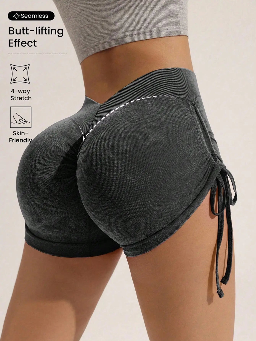 MatteFit Peach Lift Euro Style Women's Yoga Shorts THRIXINE