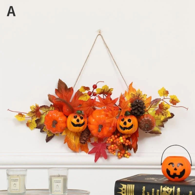 Halloween Decoration Maple Leaf Pumpkin Decorative Pendant Harvest Festival Wall Hanging Props Autumn Fall Decor Lootquake LLC