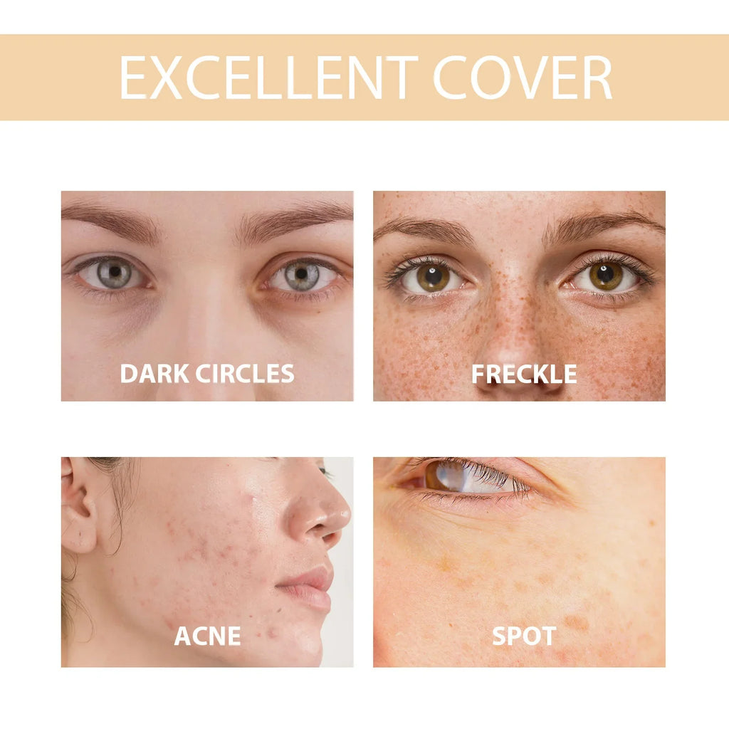 Makeup Base Face Liquid Natural Concealer Full Coverage Moisturizer Oil-control Sunscreen Waterproof Foundation Cream Cosmetics