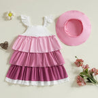 Baby Girl 2-Piece Summer Set Sleeveless Floral Print Dress Matching Sun Hat Toddler Outfit Beach Clothes Lootquake LLC