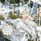 Halloween Decorations Artificial Spider Web Stretchy Cobweb Scary Party Halloween Decoration for Bar Haunted House Scene Props Lootquake LLC