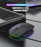 Wireless Mouse Gaming Mouse Backlight USB Compatible RGB Rechargeable Mice Silent Backlit Ergonomic Gaming Mouse for Laptop PC Lootquake LLC