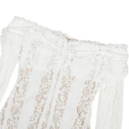 Oligai Lace Slim Mini Dress for Women Off The Shoulder Sexy Long Sleeves Club Party Dresses Bodycon Elegant Autumn Dress