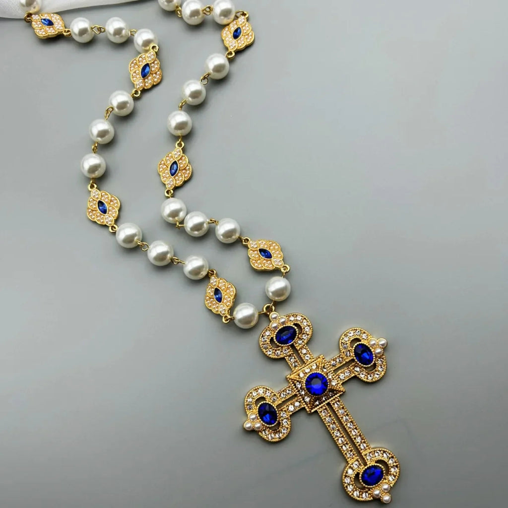 Cross Pendant Necklace with pearl Female Silver 925 and steel Jewelry For Women Fashion girls Lootquake LLC