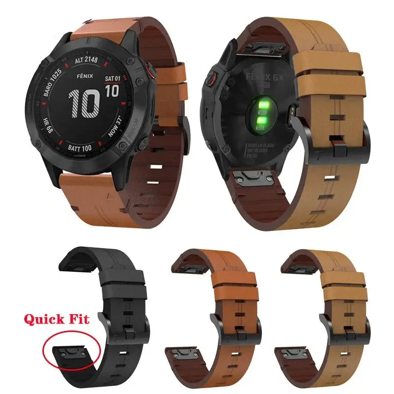 Garmin Soft Leather Band - QuickFit Stylish Upgrade - SJB-DIAMOND ELITES