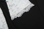 Weird Puss Embroidery Ruffles Dress Women Sexy Deep V-Neck Slits See Through Solid Tassel Petal Cuffs Street Elegance Vestidos