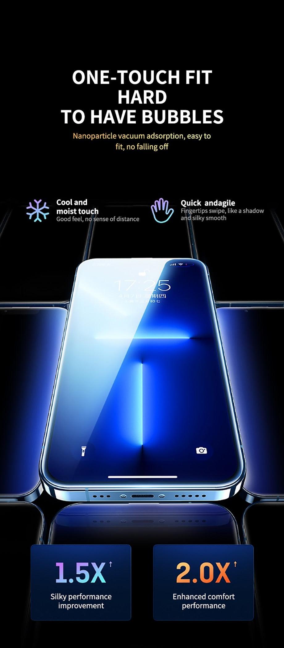 8K HD Anti Peeping Luxury Fast Install Full Cover Glass Screen Protector For iPhone 14 13 12 11 PRO MAX MINI X XS 9H Hardness Tempered Glass Scratchproof Shatterproof Bubble Free Screen Protector For iPhone Stevvex