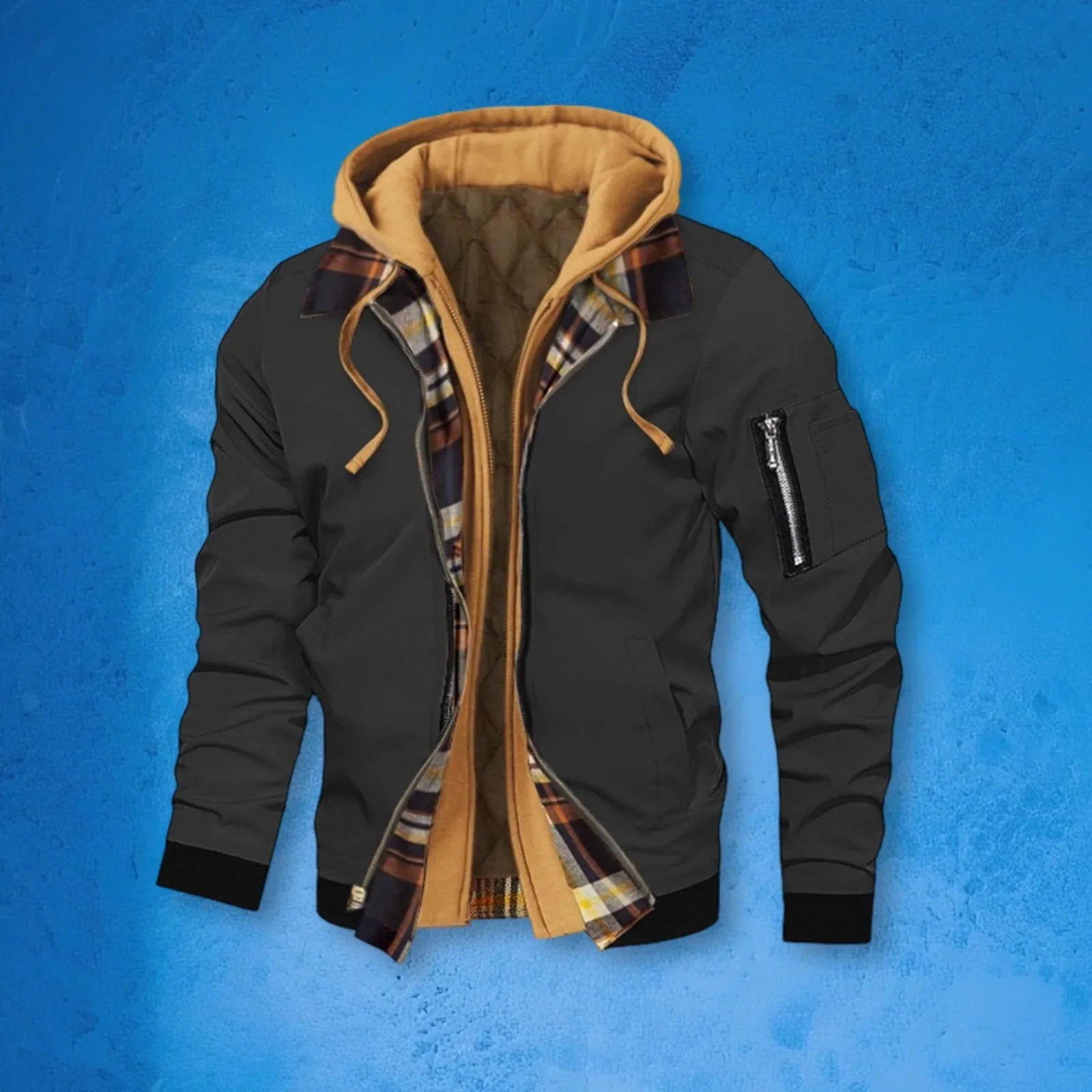 ChillGuard Men's Hooded Jacket - Stylish Two-in-One THRIXINE