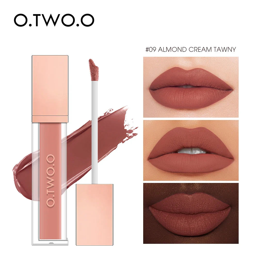 O.TWO.O 12 Color Liquid Lipstick Matte Finish Sexy Silky Lip Gloss Waterproof Kiss-proof Lasting Lip Glaze Lip Tint Cosmetics Lootquake LLC