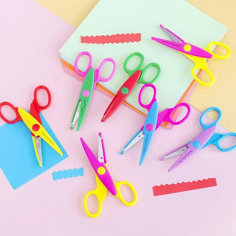 6pcs/Set Scissors Wavy Pattern Paper Cutter DIY Handmade Tools Paper Craft Kawaii Card Photo Scissors Kids Gifts Office Supplies Lootquake LLC