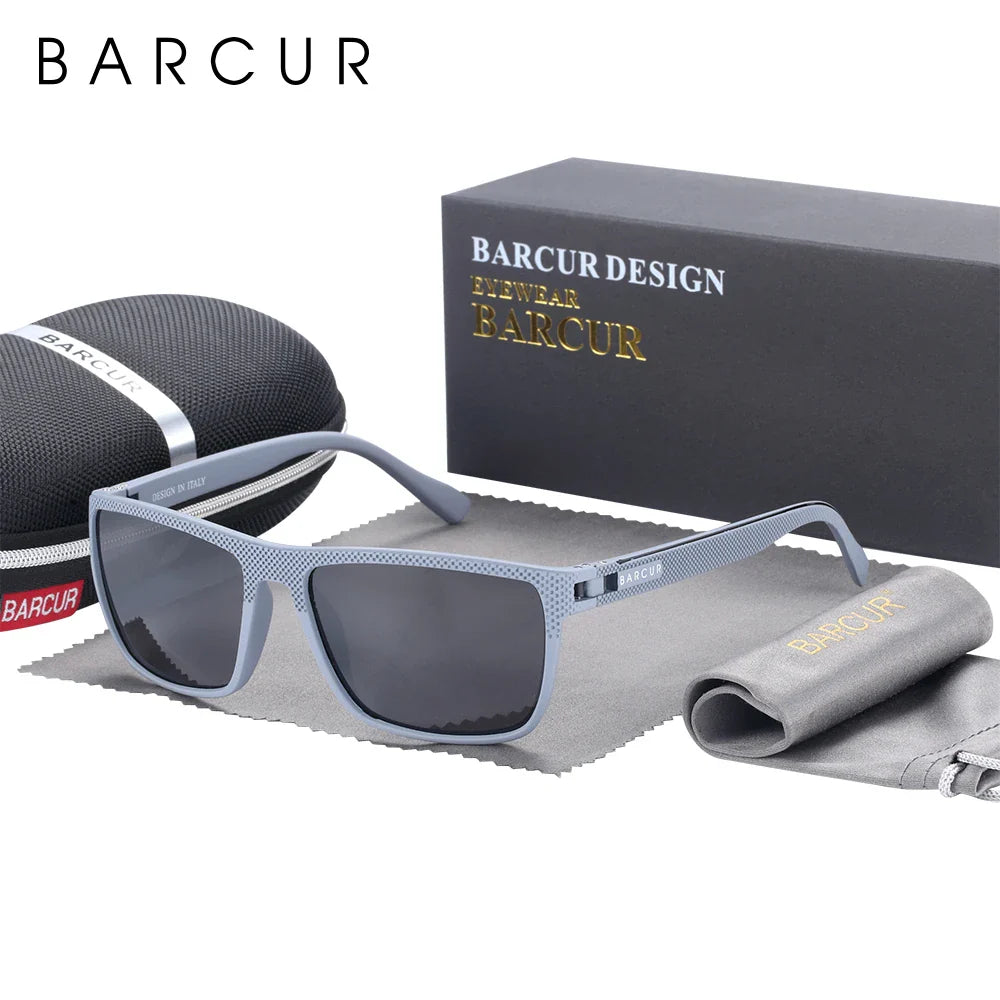 BARCUR Sports Polarized Sunglasses for Men Lightweight TR90 Square Fishing & Travel Eyewear UV400 Protection Men Accessory Stevvex