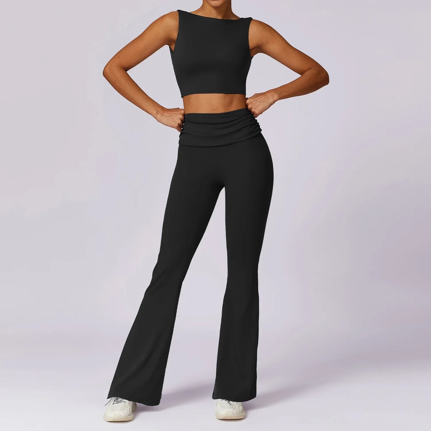 Elevate Activewear: Seamless Leggings & Top Set THRIXINE