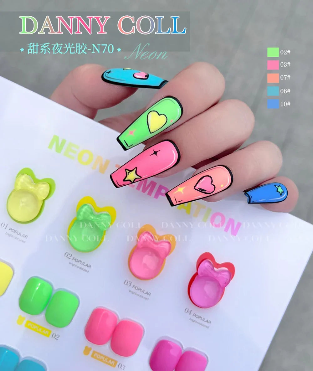 Fluorescence Lacquer Nail Polish Gel UV&LED Fluorescent Gel Semi-permanent Varnish Soak Off Gel Polish12 Colors/set Lootquake LLC