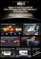 Blackview MEGA 2 Tablets 12 inch 2K Display Widevine L1 24GB(8+16) Android 15 256GB 9000mAh AI Main Camera Pad PC Lootquake LLC