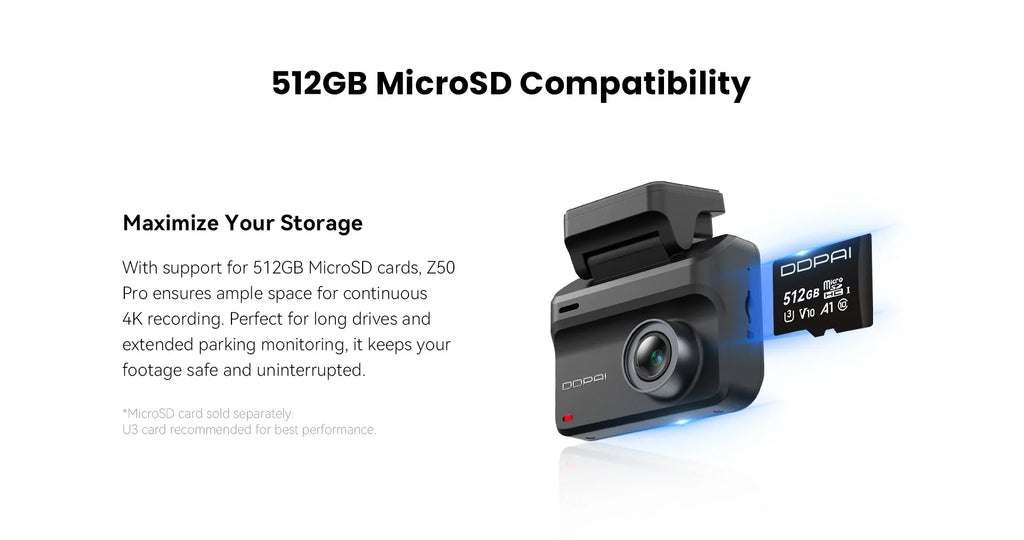 2025 New DDPAI Dash Cam Z50 Pro 4K Car DVR Night Vision 5GHz Wi-Fi GPS ADAS 24h Parking mode Support Front and Rear Camera Lootquake LLC