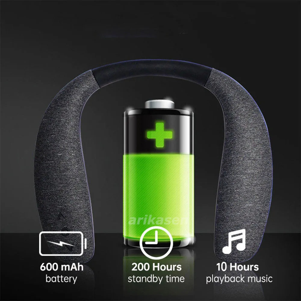 Neckband Bluetooth Speakers 12H music Wireless Wearable Speaker True 3D Stereo Sound Portable Personal Speakers with microphone Lootquake LLC