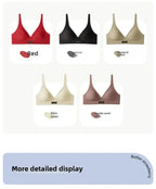MOYISU Lingerie Women's Summer Traceless Small Bra Pull Together No Underwire Jelly Bar Soft Support Tuck Back Bra Cover