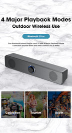 Salange Bluetooth Speaker USB Wired 3.5mm Port Sound Bar for PC Game Console Smartphone Laptop Tablet Black Desk Set Long Lootquake LLC