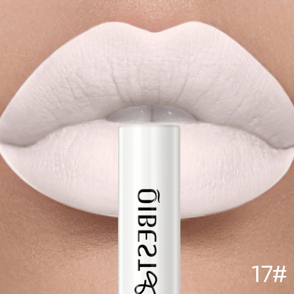QIBEST Matte Liquid Lipstick Waterproof Long Lasting Velvet Lip Gloss Tint Tube Matte Nude Pigment Red Lipgloss Lips Makeup