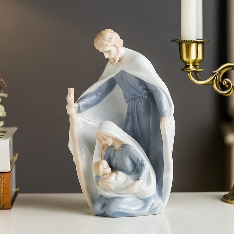 Reative Ceramics Character Sculpture Christian Catholic Madonna Jesus Church Character Statue Home Decoration