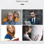 BARCUR Simple Men’s Presbyopia Glasses Comfortable Lightweight Leopard Pattern PC Anti-Slip Round Frame Transparent Acrylic Lenses for Women’s Reading Glasses