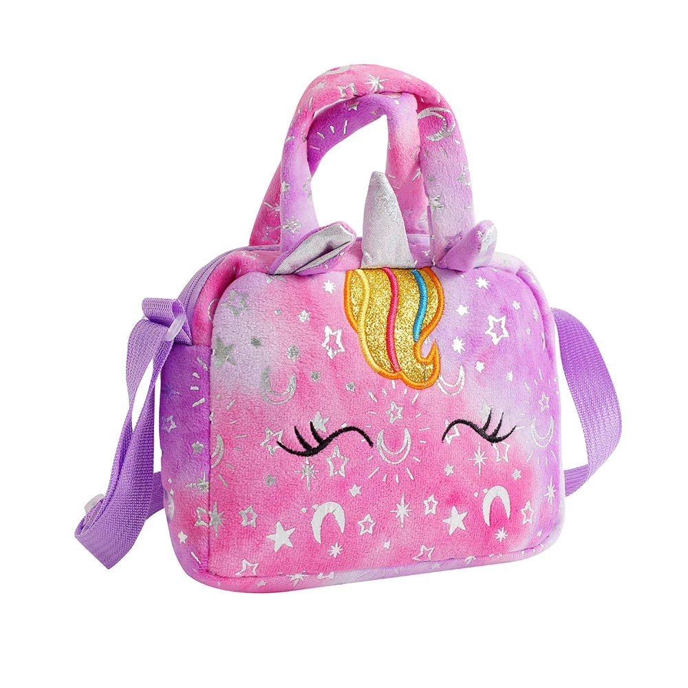 Plush Unicorn Single Shoulder Crossbody Bag for Children's Coin Purse Girl Travel Handbag Cute Student Gift Storage Pencil Bags Lootquake LLC