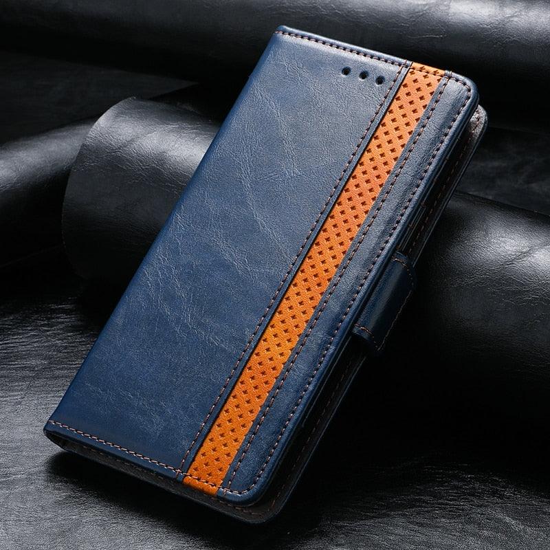 Luxury Leather Case For iPhone 13 11 12 14 Pro Max Mini Wallet Pocket Flip Case Cover Vintage Luxury Genuine Leather Fashion Business Classic Flip Case For Men Stevvex