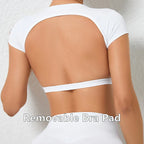 FlexiFit Women's Backless Crop Gym Top