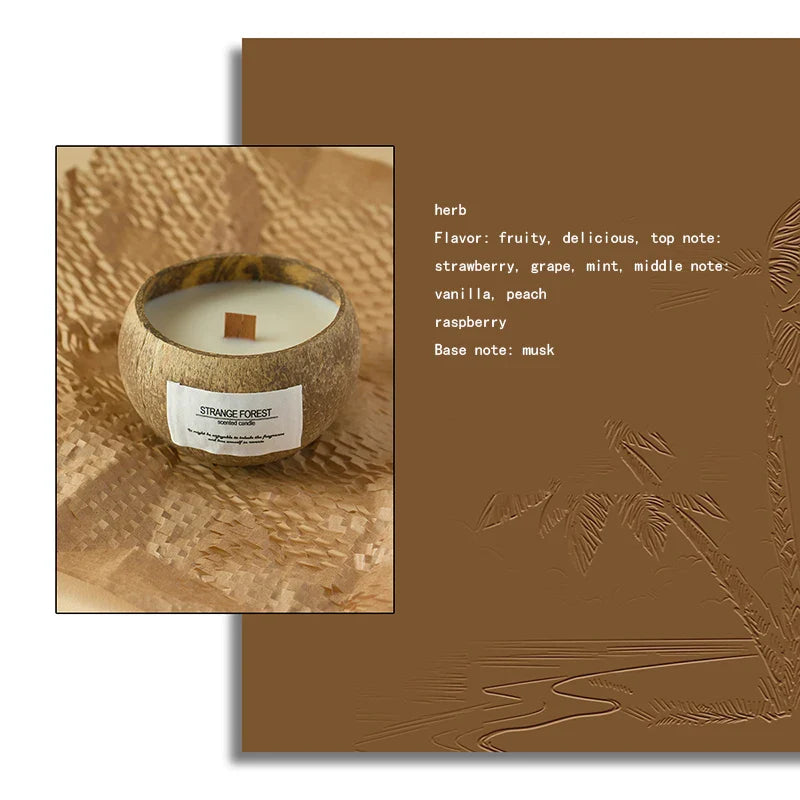 Coconut Shell Aromatherapy Candle Essential Oil Fragrance Premium Plant Wax Fragrance Home Companion Lootquake LLC
