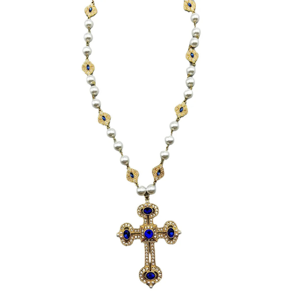 Cross Pendant Necklace with pearl Female Silver 925 and steel Jewelry For Women Fashion girls Lootquake LLC