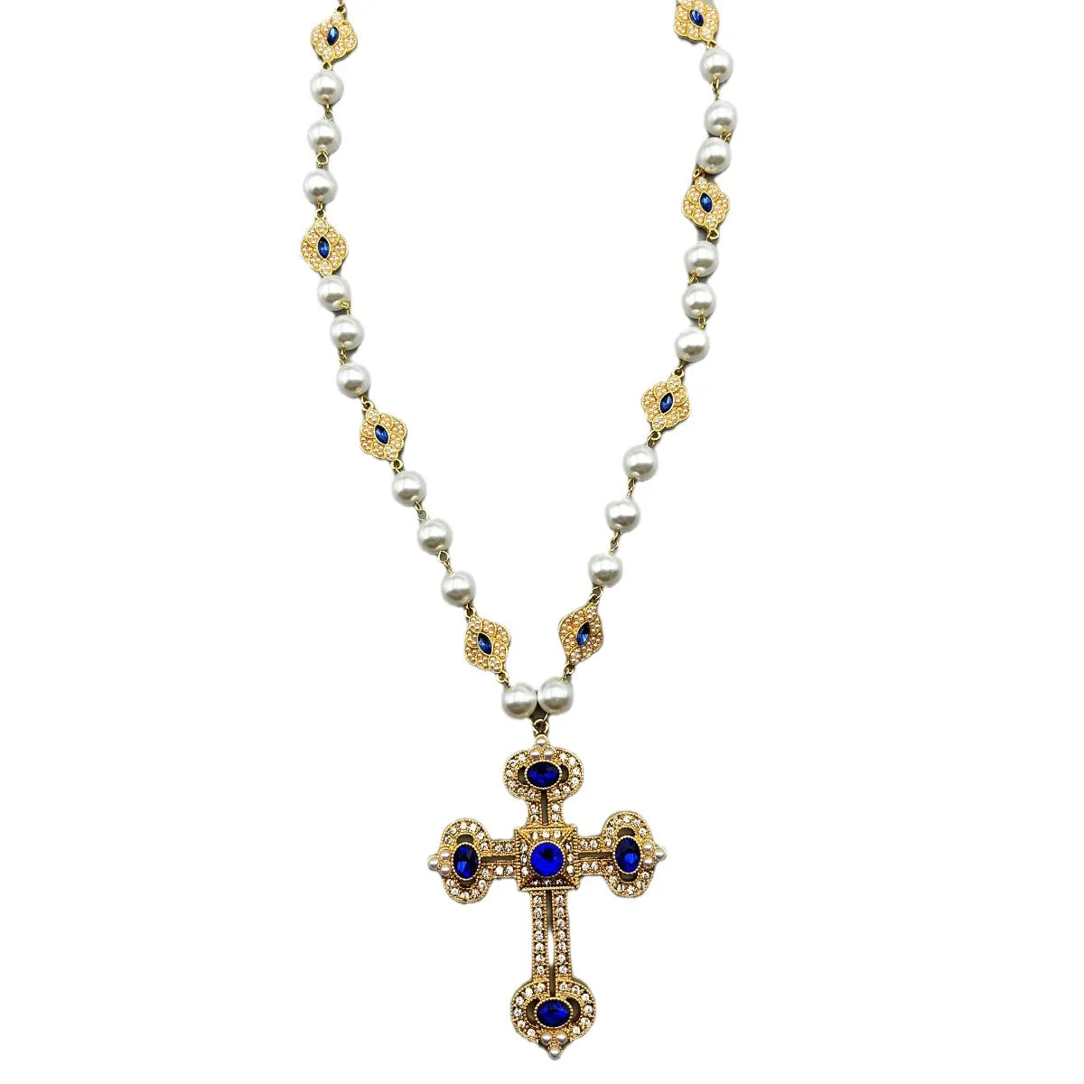 Cross Pendant Necklace with pearl Female Silver 925 and steel Jewelry For Women Fashion girls Lootquake LLC