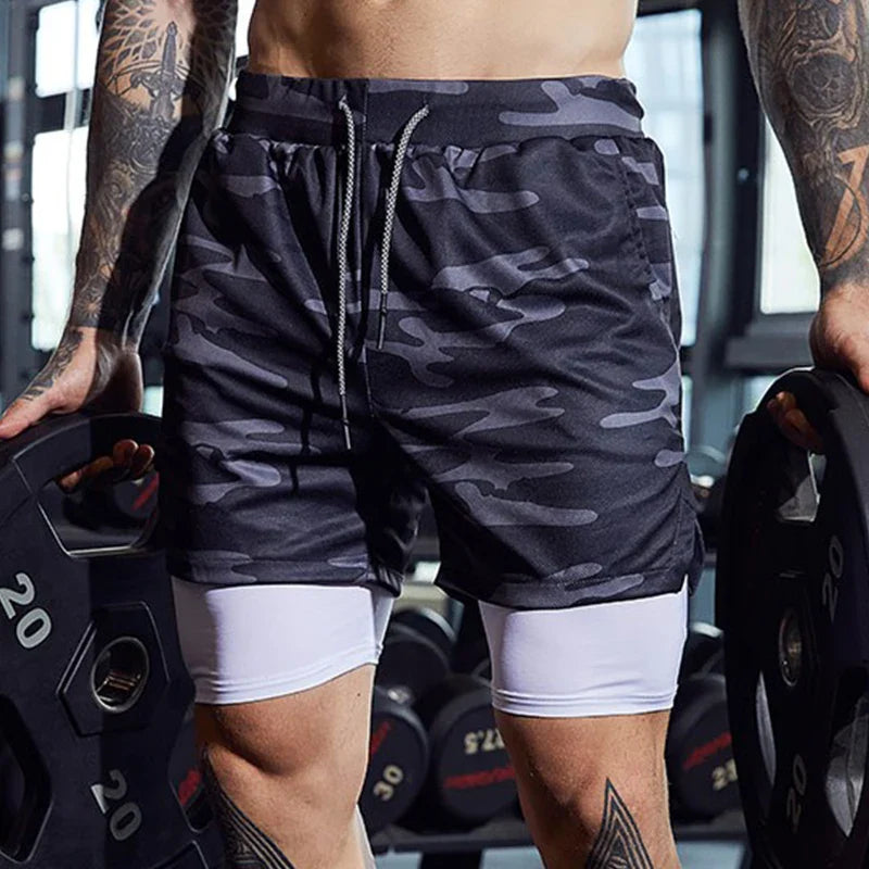 Men's Sport Shorts cool Double-deck Running Shorts - SJB-DIAMOND ELITES