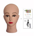 Professional Makeup Doll Head Bald Manikin Model For Making Wigs Styling Caps Hairdressing Hat Headwear Display Stand