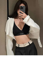 MOYISU Lingerie Women's Summer Traceless Small Bra Pull Together No Underwire Jelly Bar Soft Support Tuck Back Bra Cover