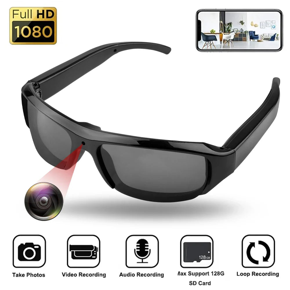 Glasses Camera HD 1080P Video Take Photo Outdoor Video Recorder Cycling Wearable Protable Mini Camera One Button Control Lootquake LLC