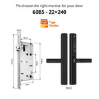 Waterproof Camera Outdoor Fingerprint TUYA WIFI APP RFID Card Code Keyless Smart Electronic Door Lock Aluminum/Glass Sliding